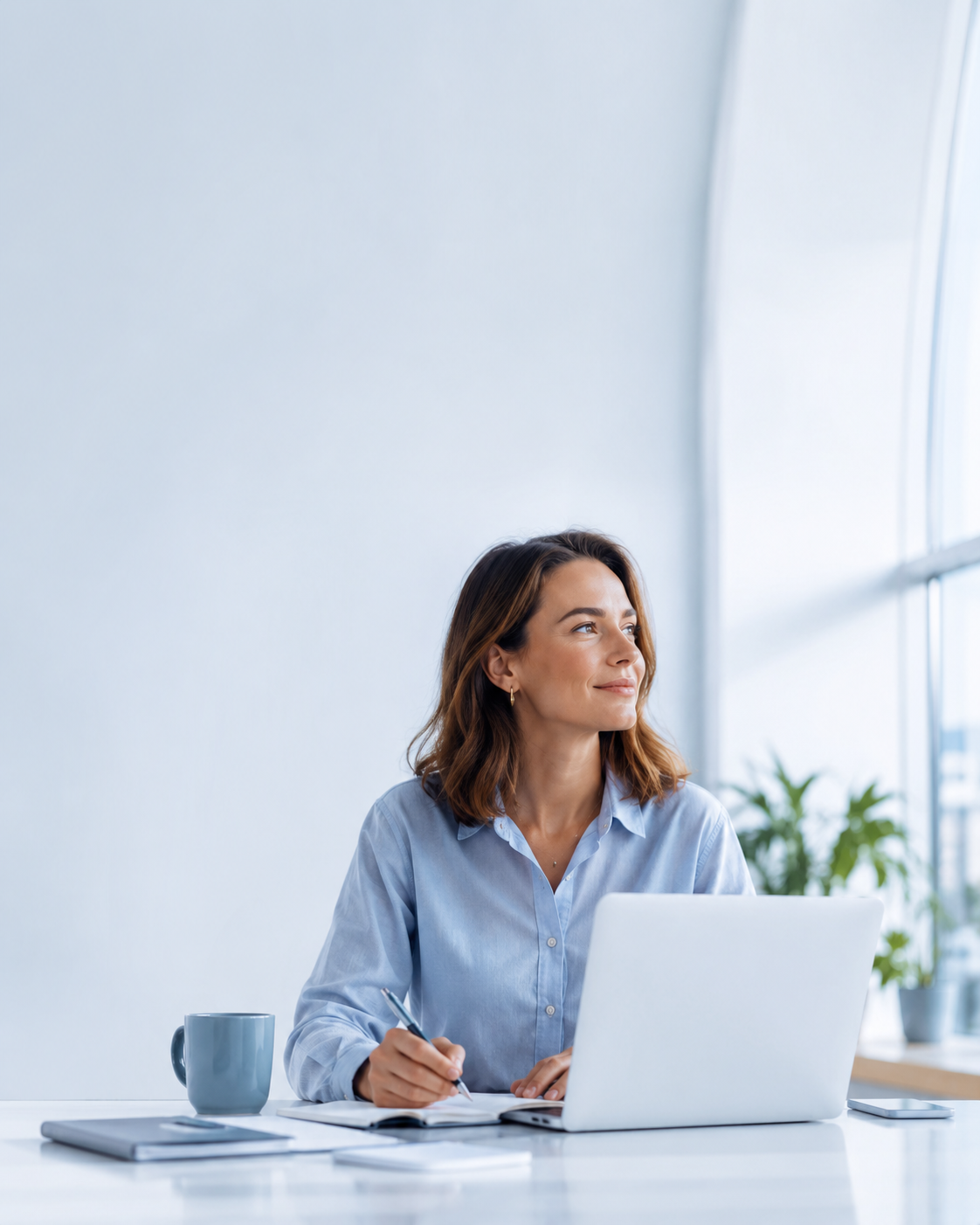 Profesional preparándose para una conversación en inglés